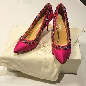 Charlotte Olympia silk pumps